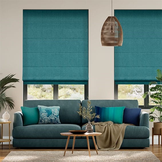 Harrow Caribbean Blue Roman Blind