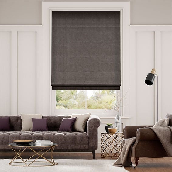 Harrow Grey Taupe Roman Blind