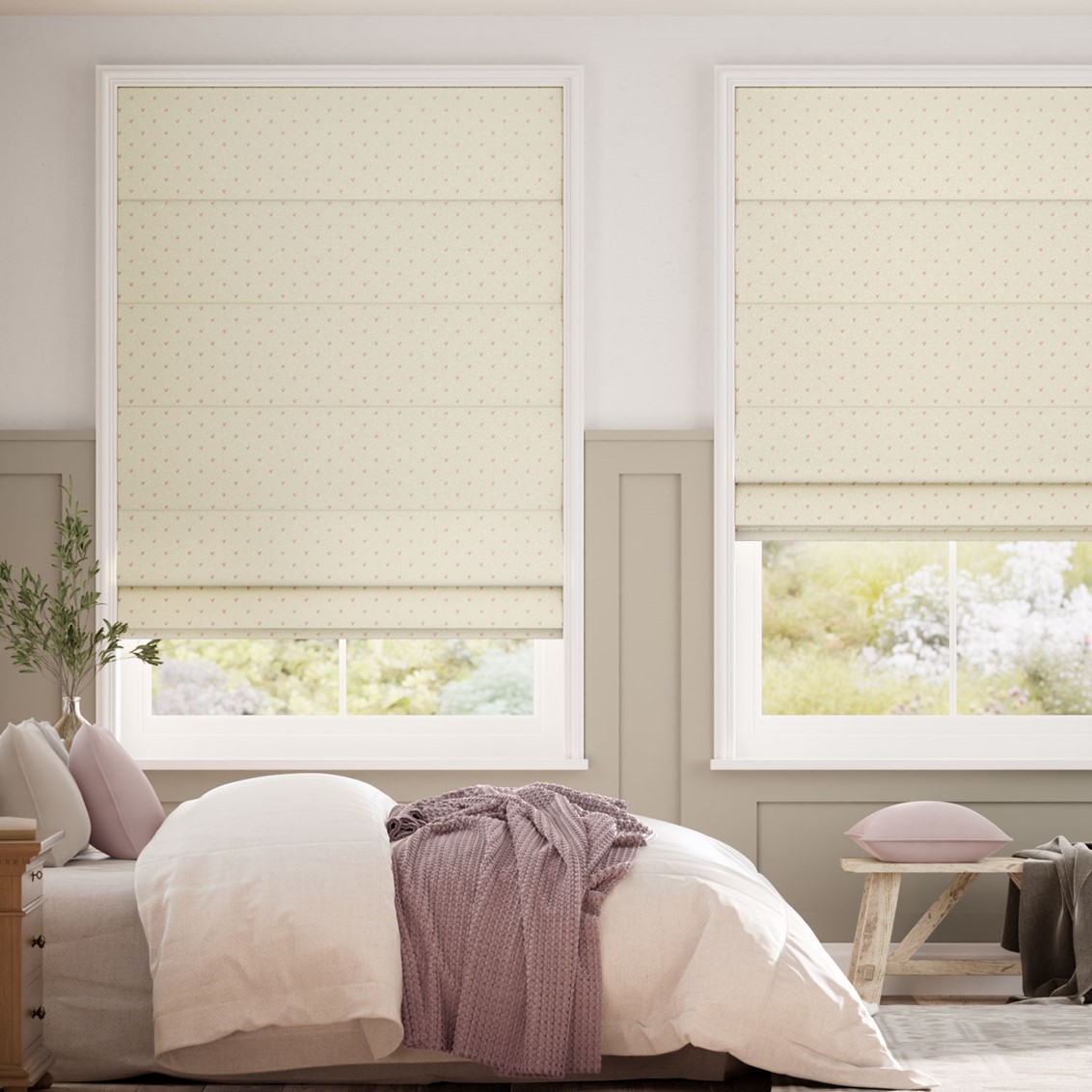 Hearts Blush Roman Blind