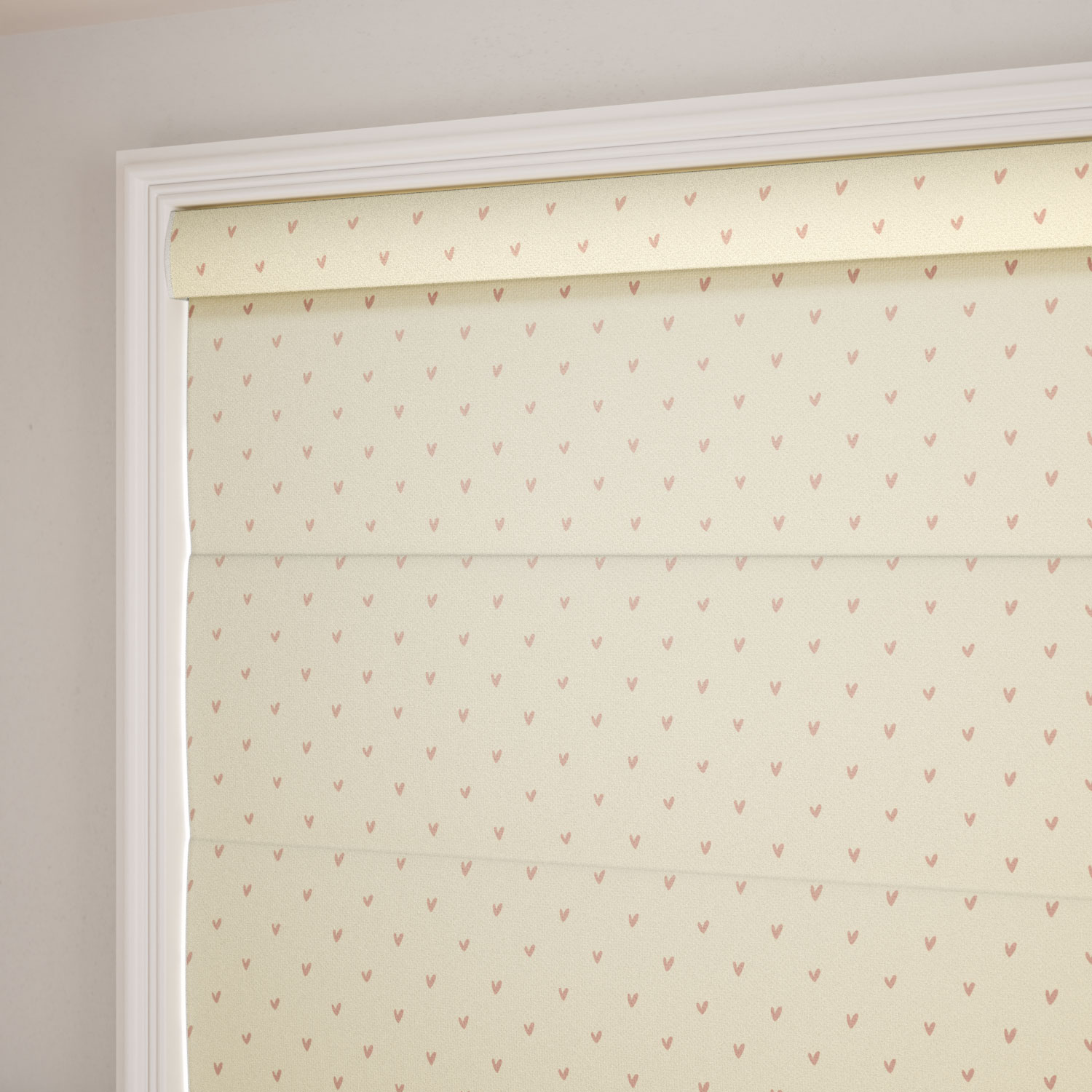 Hearts Blush Roman Blind