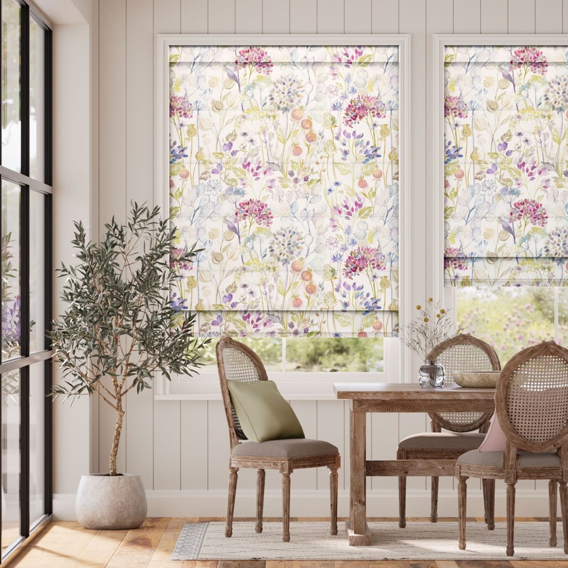 Hedgerow Cream Roman Blind