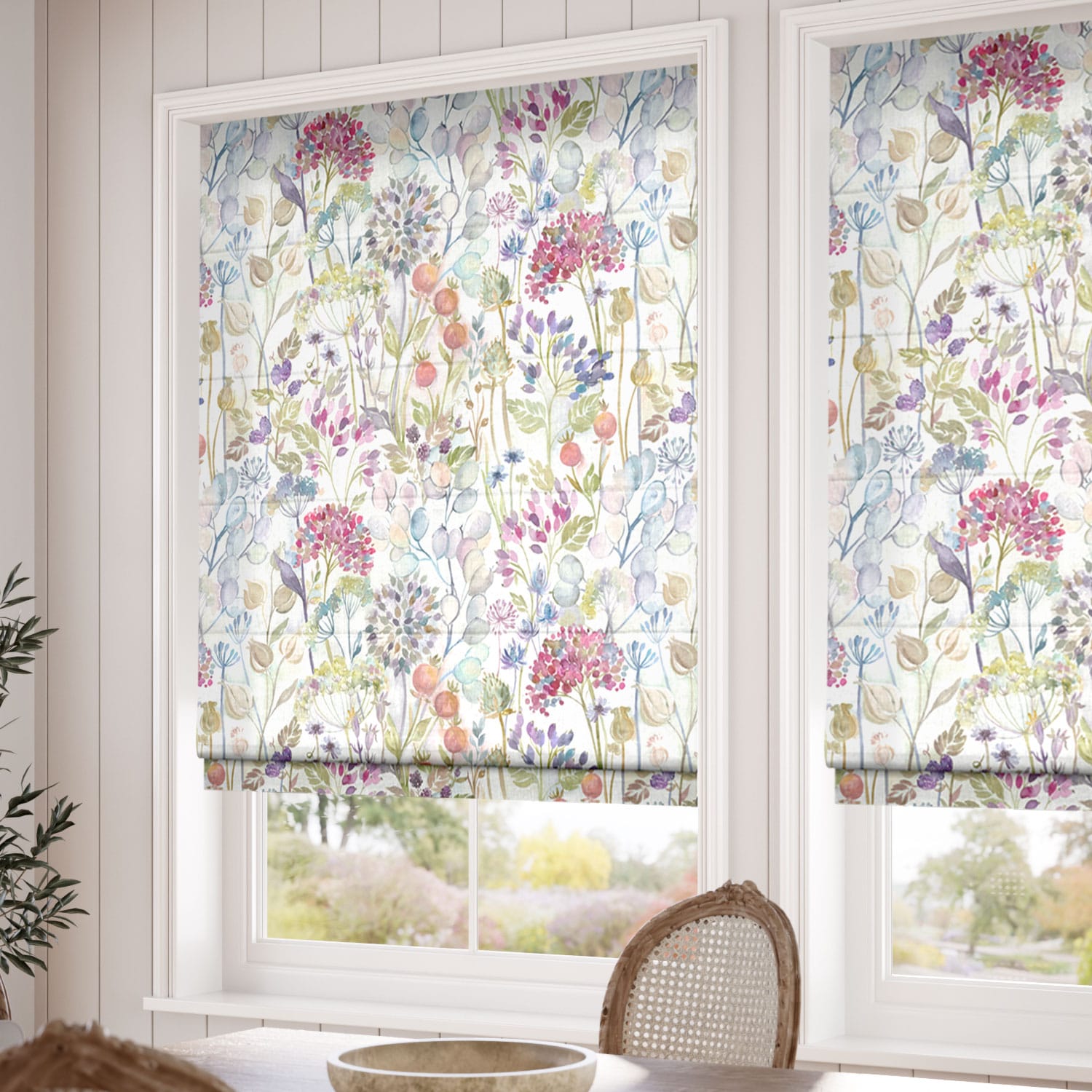 Hedgerow Cream Roman Blind