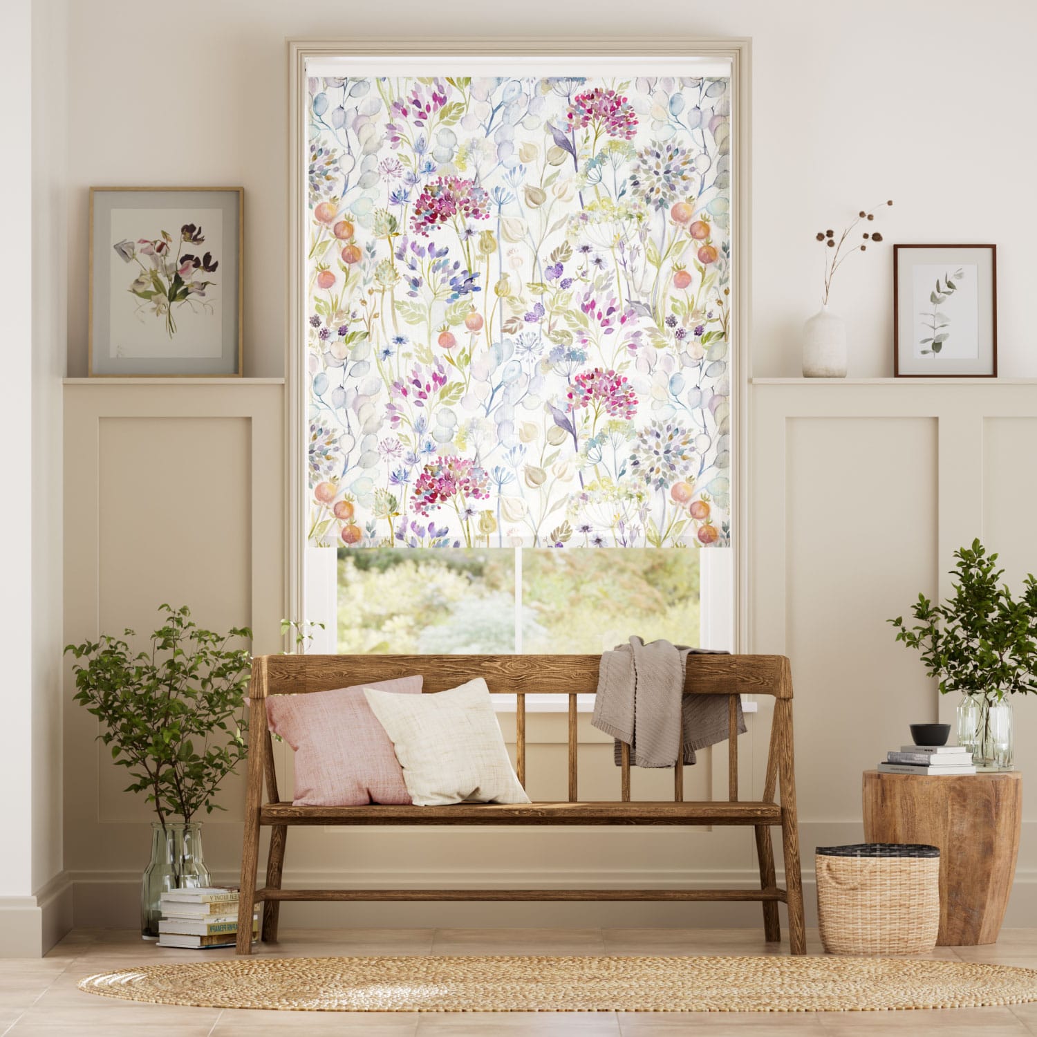 Hedgerow Blackout Cream Roller Blind