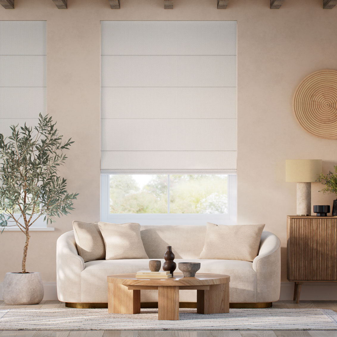 Heidi Stripe Almond Roman Blind