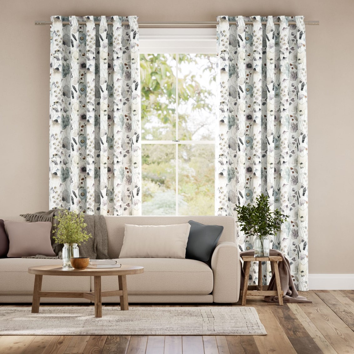 Hibbertia Haze Cream Curtains