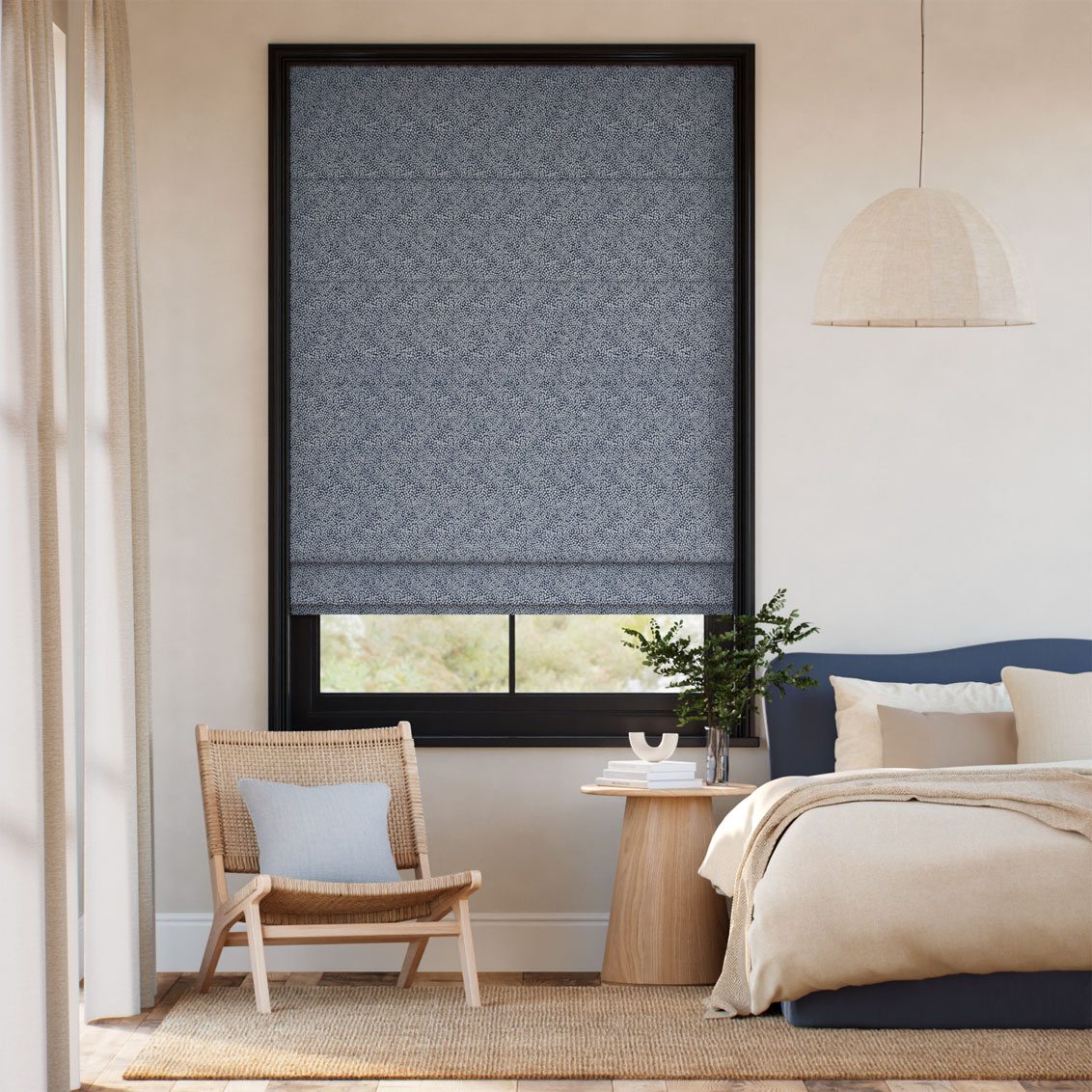 Himalayas Navy Roman Blind