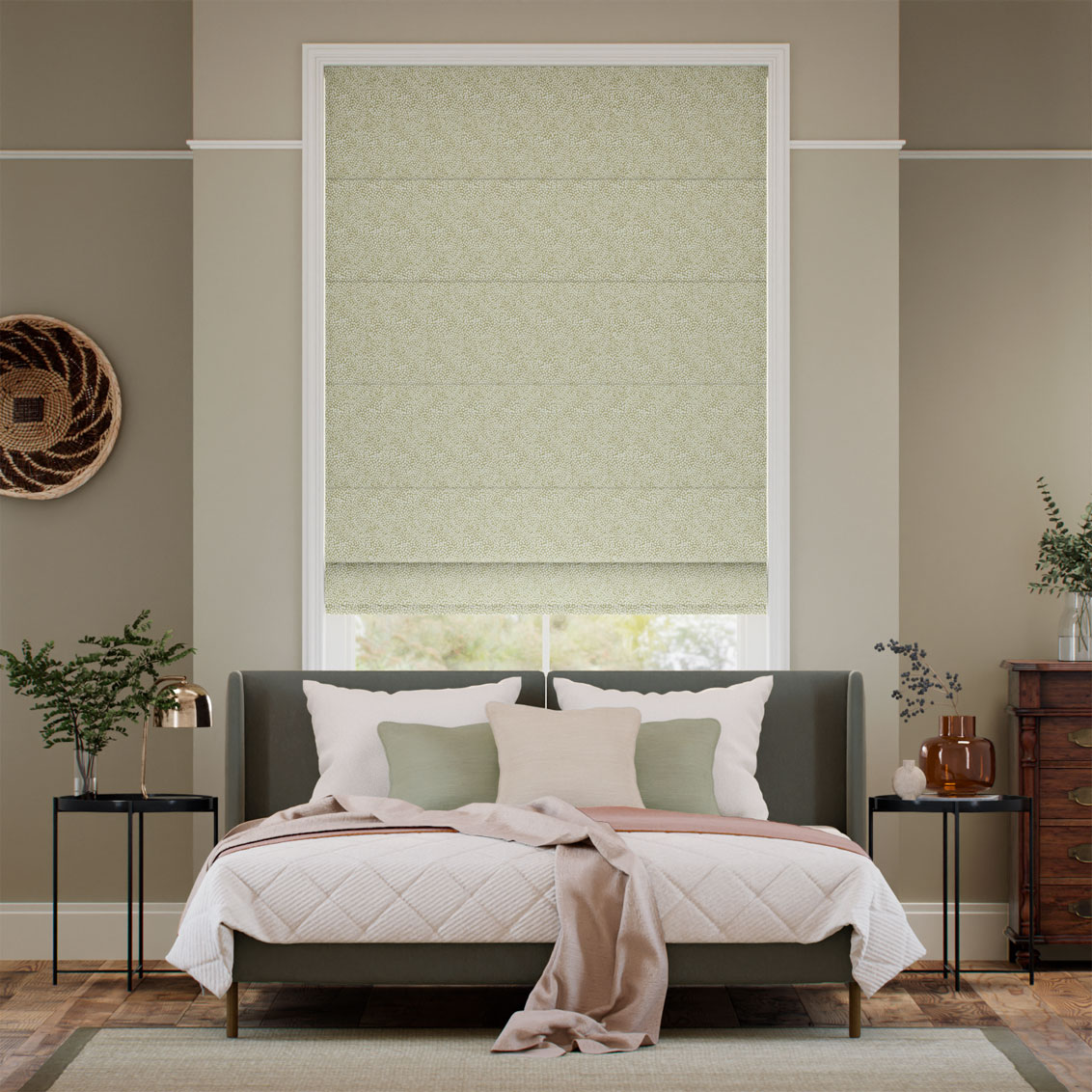 Himalayas Olive Roman Blind
