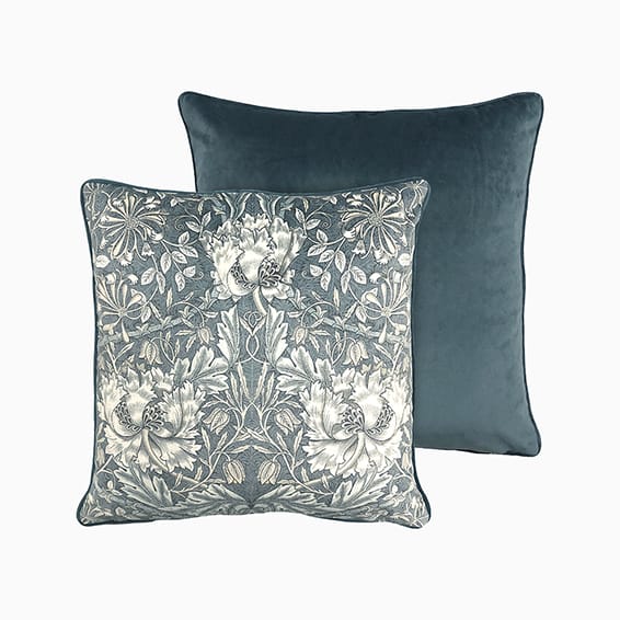 William Morris Honeysuckle and Tulip Slate Cushion