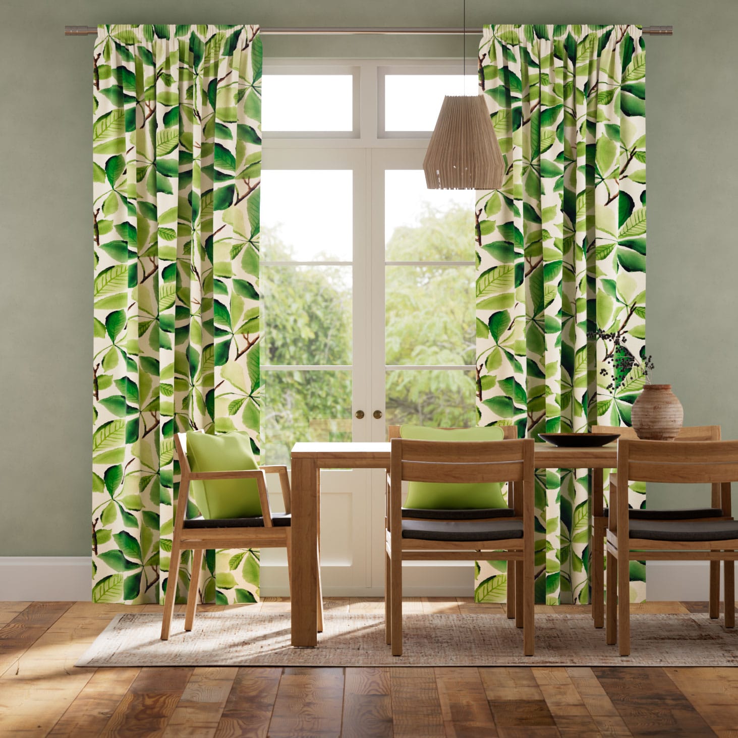 Horse Chestnut Green Curtains thumbnail image