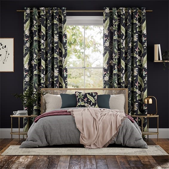 Hummingbird Charcoal Curtains