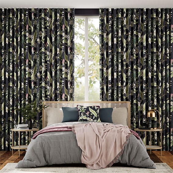 Hummingbird Charcoal Curtains