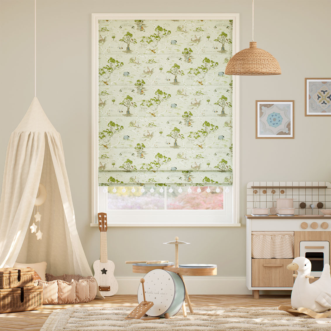 Hundred Acre Wood Forest & Chalk Roman Blind