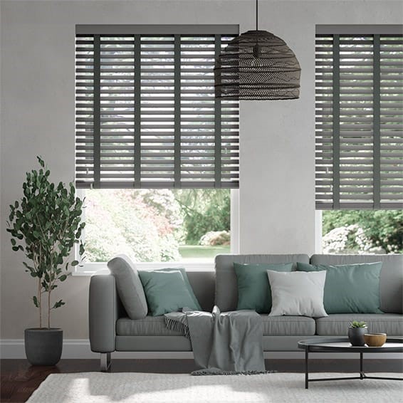 Husky Grey & Lead Wooden Blind - 50mm Slat