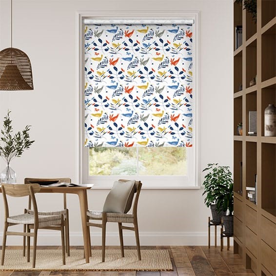 Hygge Birds Nordic Blue Roller Blind