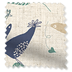 Hygge Birds Vintage Linen Pastoral Blue Curtains swatch image