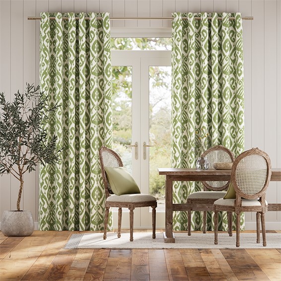 Ikat Damask Cactus Curtains