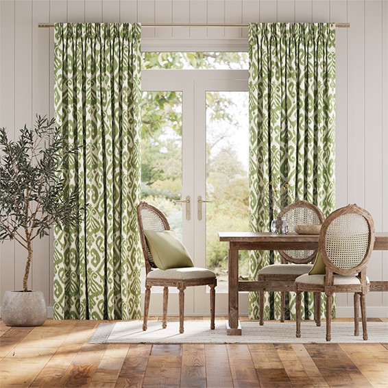 Ikat Damask Cactus Curtains