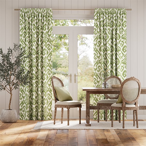 Ikat Damask Cactus Curtains