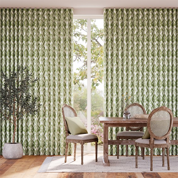 Ikat Damask Cactus Curtains