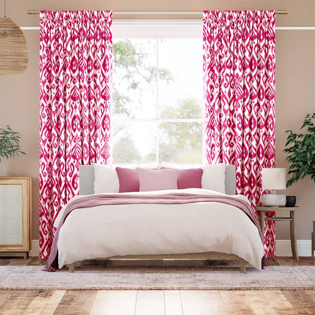 Ikat Damask Cherry Curtains thumbnail image