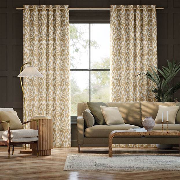 Ikat Damask Gold Curtains thumbnail image