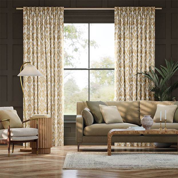 Ikat Damask Gold Curtains thumbnail image