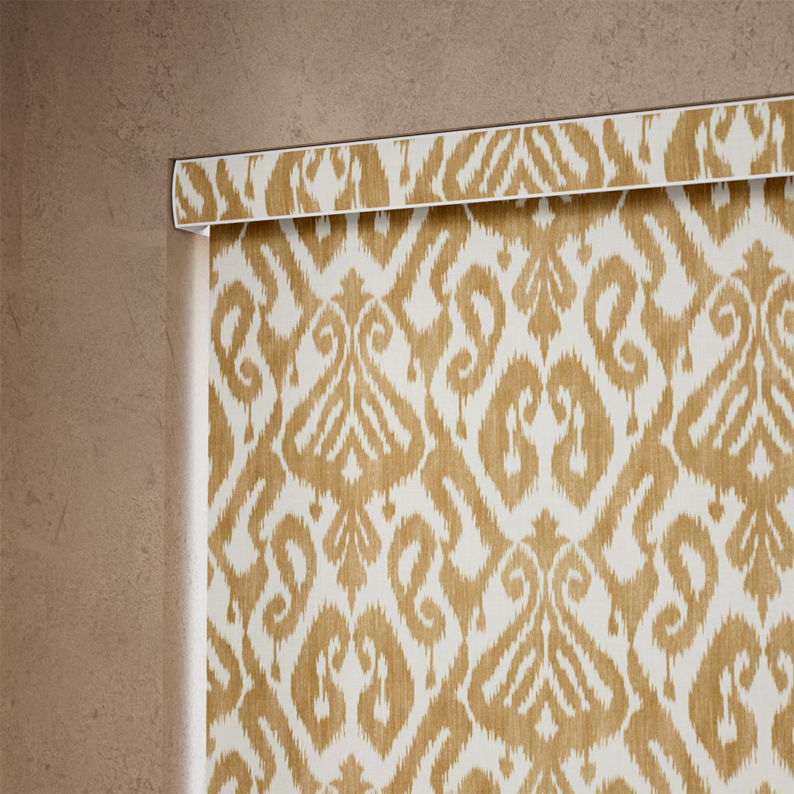 Ikat Damask Gold Roller Blind