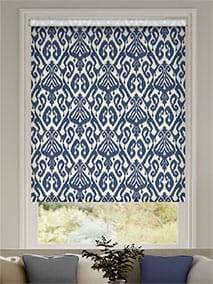 Twist2Go Ikat Damask Ink Blue Roller Blind thumbnail image