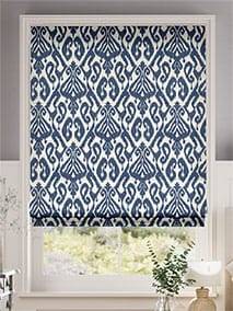 Ikat Damask Ink Blue Roman Blind thumbnail image