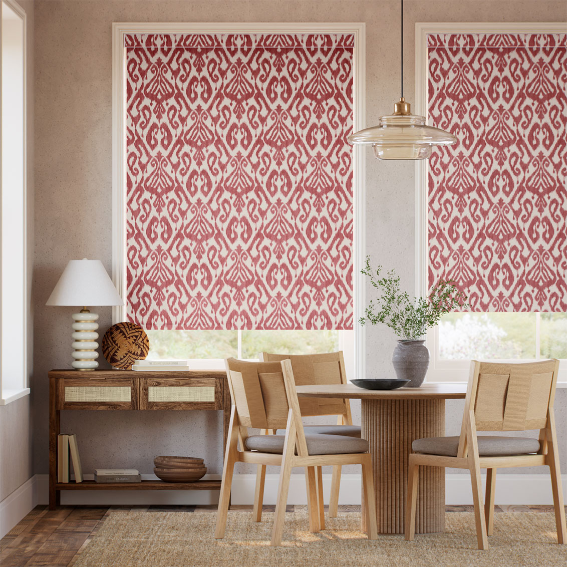 Ikat Damask Russet Roller Blind