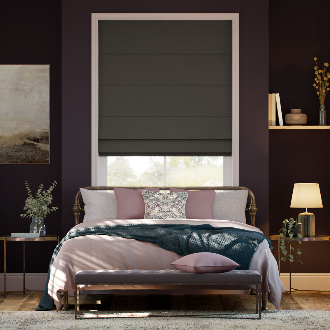 Inara Pure Linen Anchor Grey Roman Blind