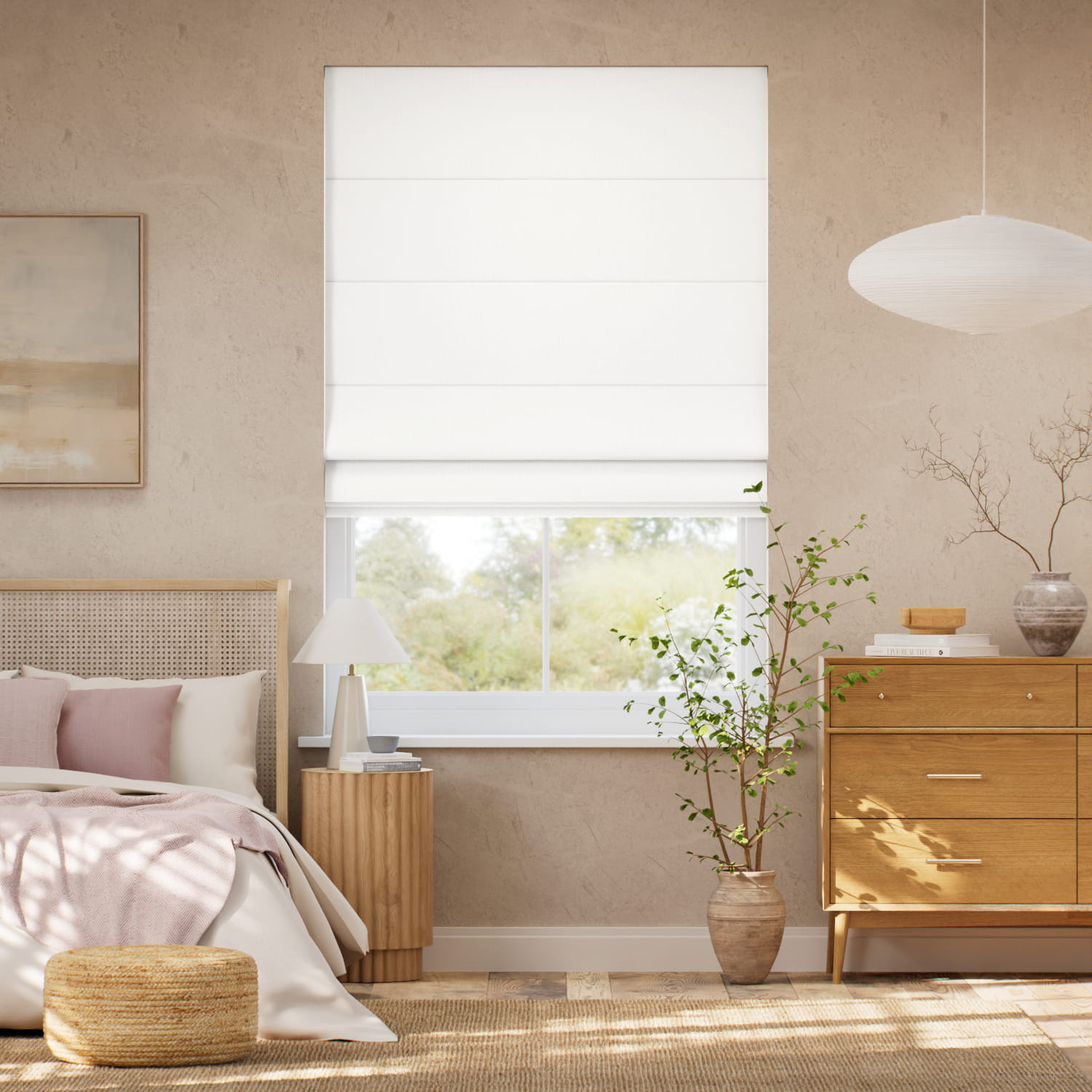 Inara Pure Linen Crisp White Roman Blind