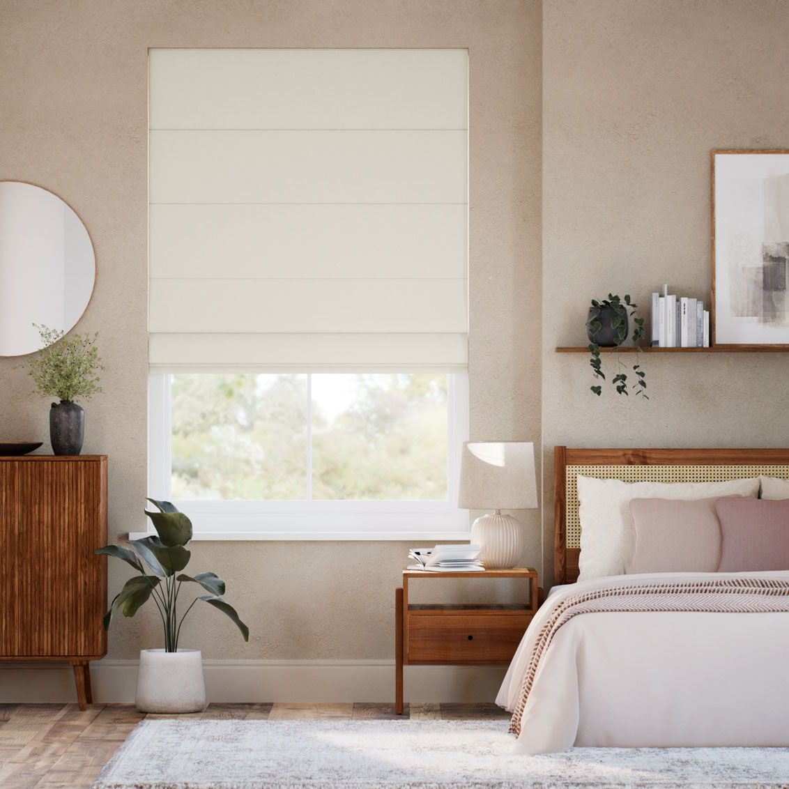 Inara Pure Linen Ivory Roman Blind