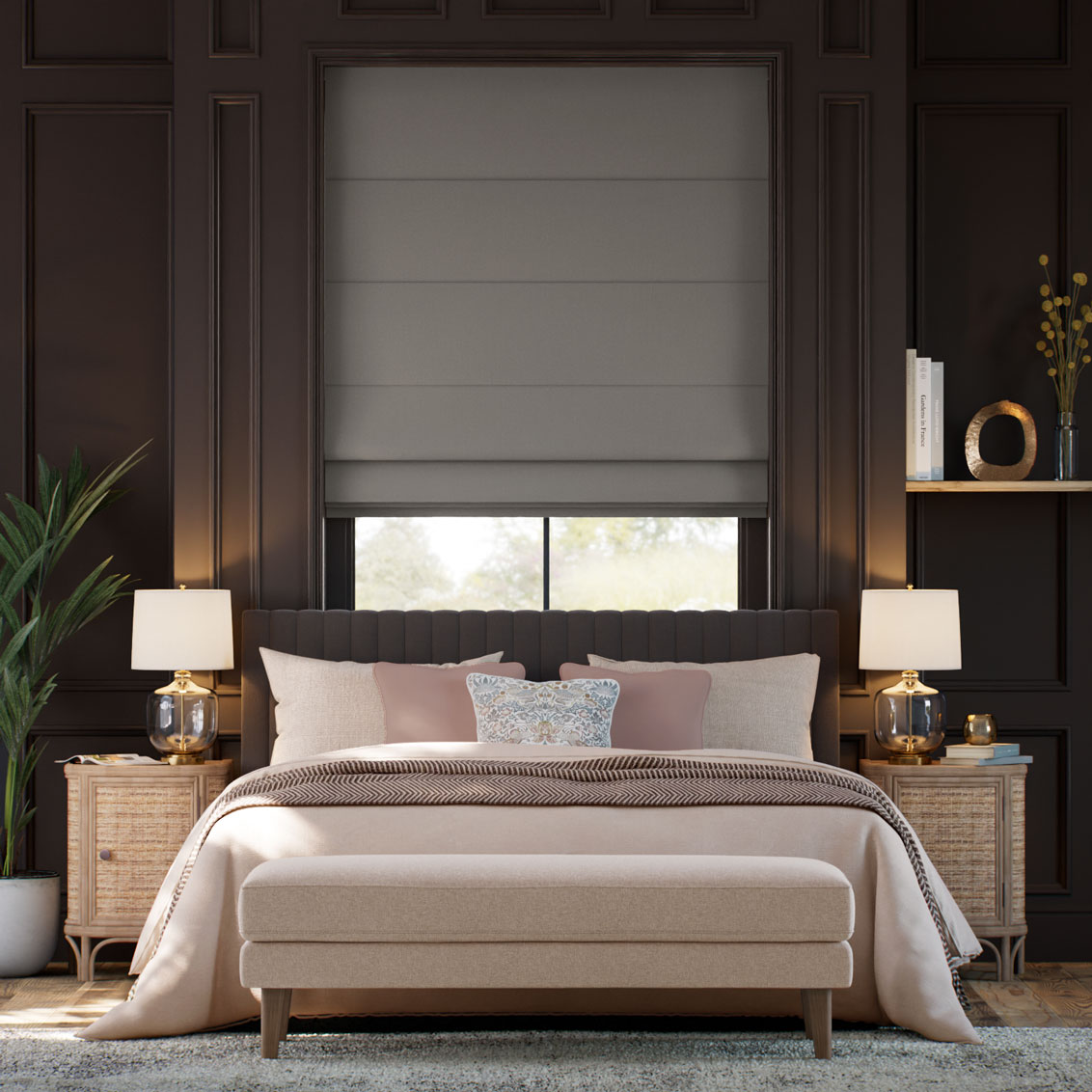 Inara Pure Linen Smoke Grey Roman Blind