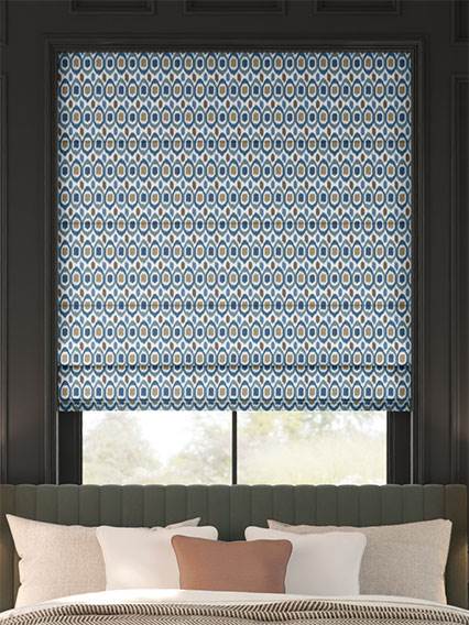 Inca Spot Blue Roman Blind thumbnail image