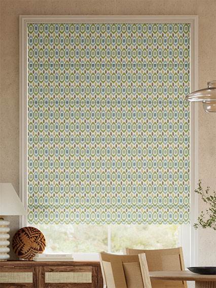 Inca Spot Green & Aqua Roman Blind thumbnail image