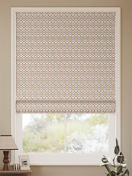 Inca Spot Green & Blush Roman Blind thumbnail image