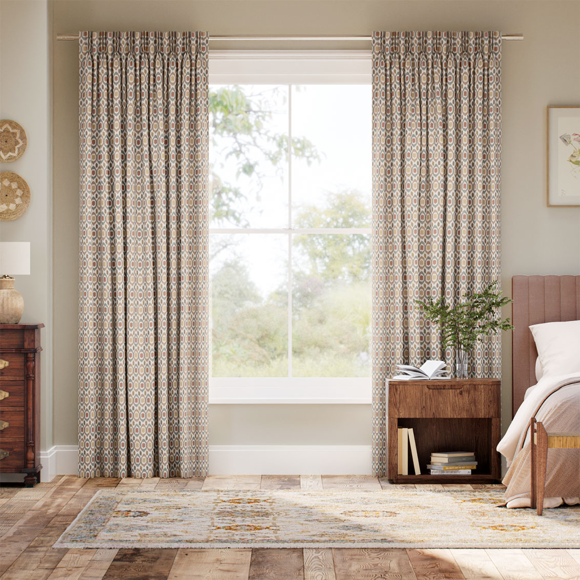 Inca Spot Neutral & Mineral Curtains