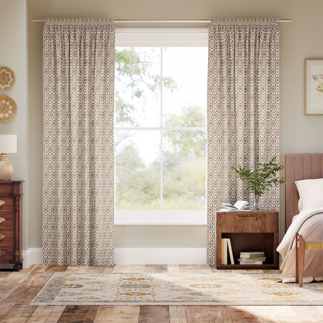 Inca Spot Neutral & Mineral Curtains