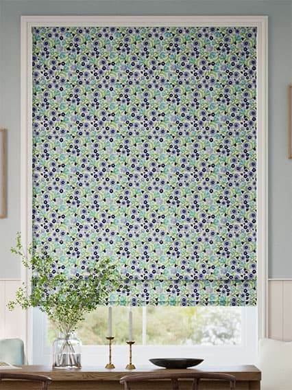 Indian Summer Ditsy Cobalt & Duck Egg Roman Blind thumbnail image