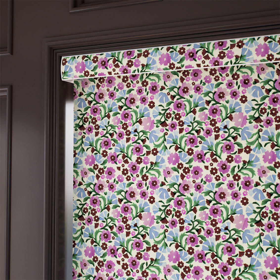 Indian Summer Ditsy Plum & Purple Roller Blind