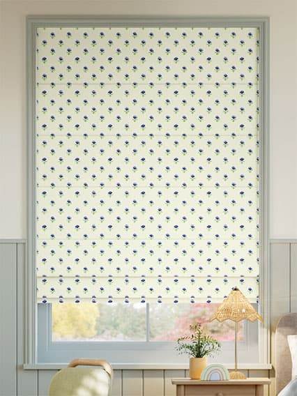 Indian Summer Flowers Cobalt & Duck Egg Roman Blind thumbnail image
