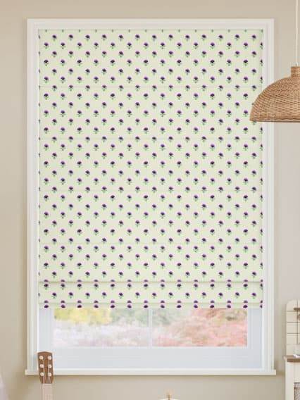 Indian Summer Flowers Plum & Purple Roman Blind thumbnail image