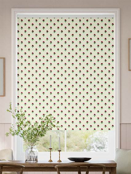 Indian Summer Flowers Rose Pink & Polka Dot Red Roller Blind thumbnail image