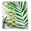 Inky Botanical Leaf Green Curtains swatch image