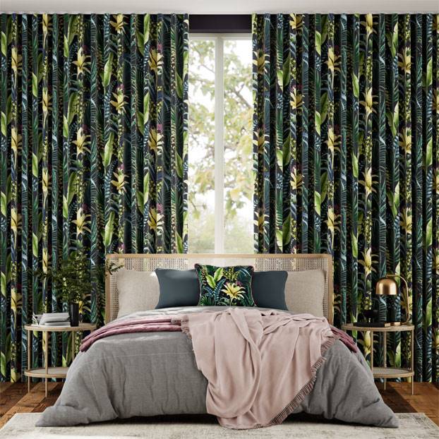 Inky Botanical Midnight Curtains thumbnail image