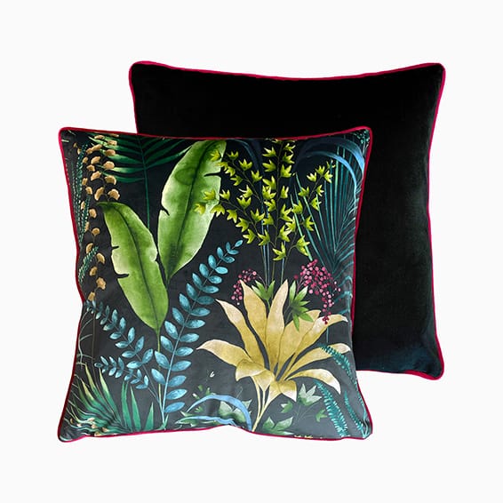 Inky Botanical Midnight Cushion