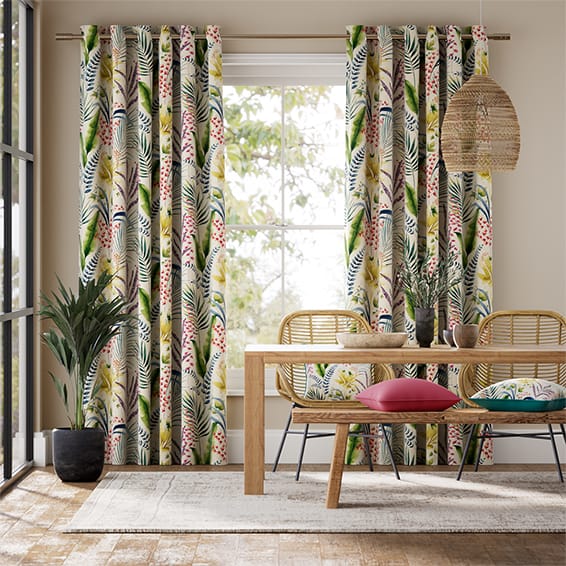 Inky Botanical Tropical Curtains