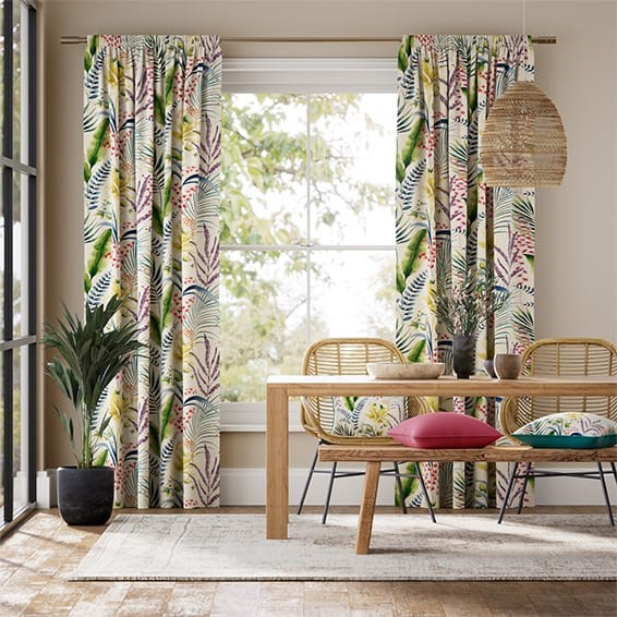 Inky Botanical Tropical Curtains