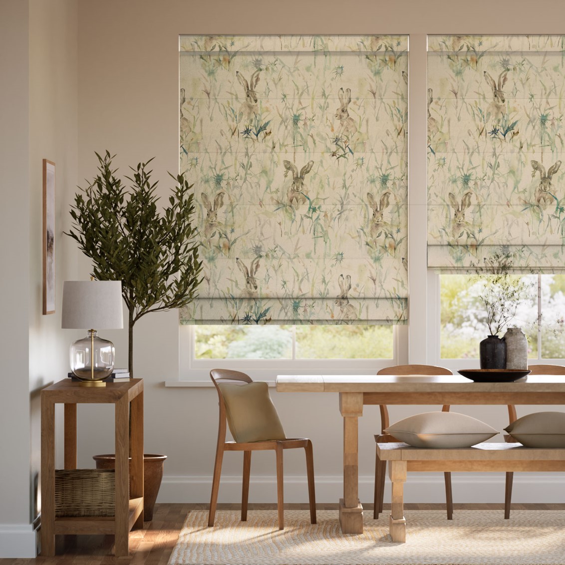 Jack Rabbit Linen Roman Blind